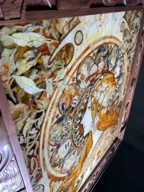 Walnut and amber panels by Alphonse Mucha "Zodiac"